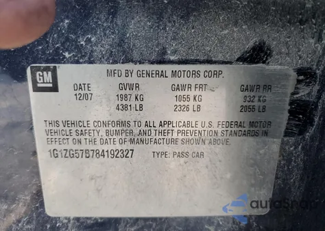 2008 Chevrolet Malibu Ls from USA, damaged, VIN 1G1ZG57B784192327